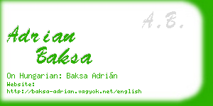 adrian baksa business card